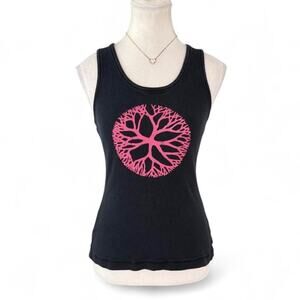 Y2K Cotton Full Length Fitted Tank Top pink graphic size large cotton top jockey